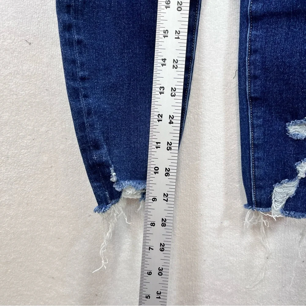 American Eagle Curvy Hi-Rise Jegging Distressed Jeans Womens 00‎ Blue Denim 2771